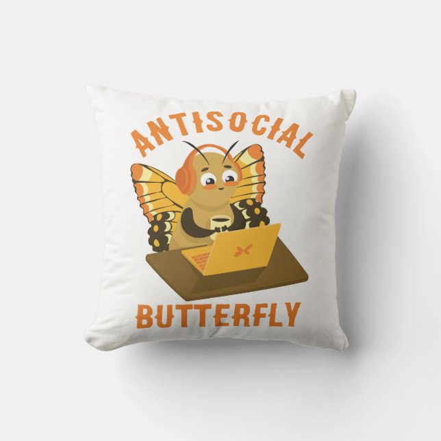 Schattigee introverte esthetische antisociale vlin kussen (Voorkant)