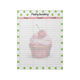 Schattigee inventarislijst van kersenpantry's notitieblok