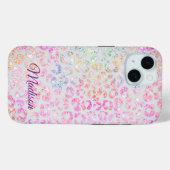 Schattigee iriserende Animal print glitter monogra Case-Mate iPhone Case (Achterkant (horizontaal))