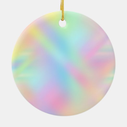 Schattigee iriserende eenhoorn glitter kerst verlo keramisch ornament (Achterkant)