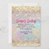 Schattigee iriserende gouden glitter kerst nieuwja (Voorkant)