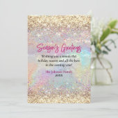 Schattigee iriserende gouden glitter kerst nieuwja (Staand voorkant)