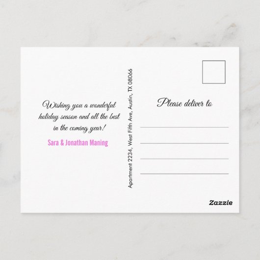 Schattigee iriserende gouden glitter kerst nieuwja briefkaart (Achterkant)