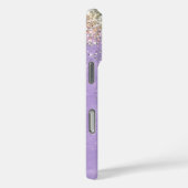 Schattigee iriserende lila paarse faux glitter mon Case-Mate iPhone case (Achterkant / Rechts)