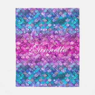 Schattigee iriserende Paarse zeemeermin faux glitt Fleece Deken