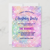 Schattigee iriserende roze faux glitter kerst kaart (Voorkant)