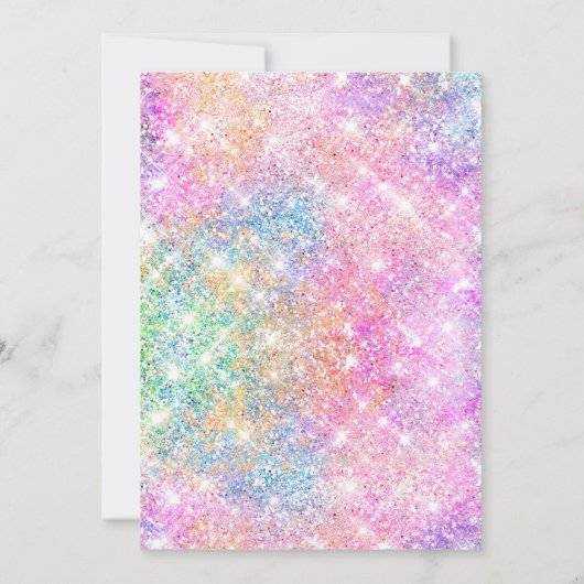 Schattigee iriserende roze faux glitter kerst kaart (Achterkant)