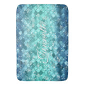 Schattigee iriserende turquoise zeemeermin faux gl badmat (Voorkant Verticaal)