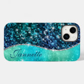 Schattigee iriserende turquoise zeemeermin faux gl Case-Mate iPhone case (Achterkant (horizontaal))