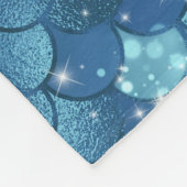 Schattigee iriserende turquoise zeemeermin faux gl fleece deken (Hoek)