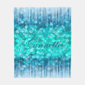 Schattigee iriserende turquoise zeemeermin faux gl fleece deken (Voorkant)