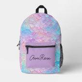 Schattigee iriserende zeemeerminschaal gepersonali bedrukte rugzak (Voorkant)