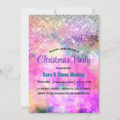 Schattigee iriserende zilveren faux glitter kerst kaart (Voorkant)