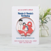 Schattigee islamitische familie verjaardag Kaart (Staand voorkant)