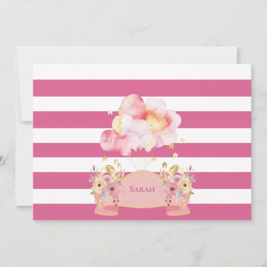 Schattigee Islamitische Geboorteaankondiging Meisj Aankondiging (Achterkant)