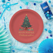 Schattigee Italiaanse Buon Natale Custom Tree Papieren Bordje (Feest)
