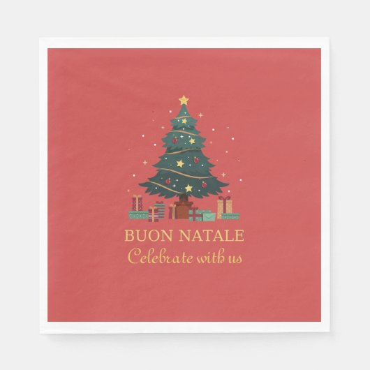 Schattigee Italiaanse Buon Natale Custom Tree Servet (Voorkant)