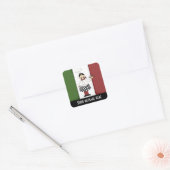 Schattigee Italiaanse pizza chef-kok bericht toevo Vierkante Sticker (Envelop)