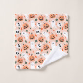 Schattigee Jack-O-Lantern & Ghost Pattern Bad Handdoek (Wasdoekje)