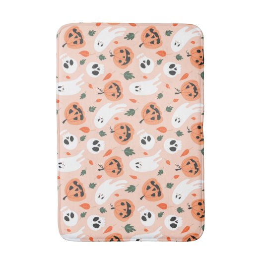 Schattigee Jack-O-Lantern & Ghost Pattern Badmat (Voorkant Verticaal)