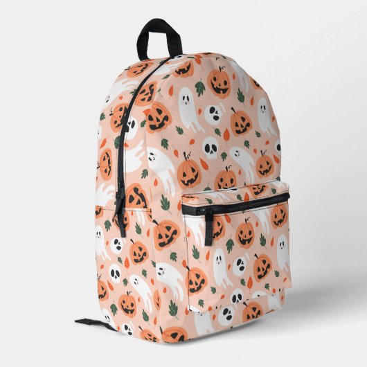 Schattigee Jack-O-Lantern & Ghost Pattern Bedrukte Rugzak (Achterkant Hoek Links)