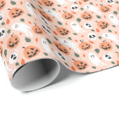 Schattigee Jack-O-Lantern & Ghost Pattern Cadeaupapier (Rol Hoek)