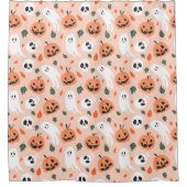 Schattigee Jack-O-Lantern & Ghost Pattern Douchegordijn (Voorkant)