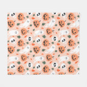 Schattigee Jack-O-Lantern & Ghost Pattern Fleece Deken (Voorkant (Horizontaal))