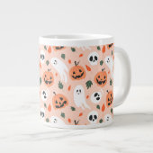 Schattigee Jack-O-Lantern & Ghost Pattern Grote Koffiekop (Voorkant rechts)