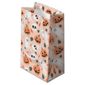 Schattigee Jack-O-Lantern & Ghost Pattern Klein Cadeauzakje (Voorkant Gekanteld)
