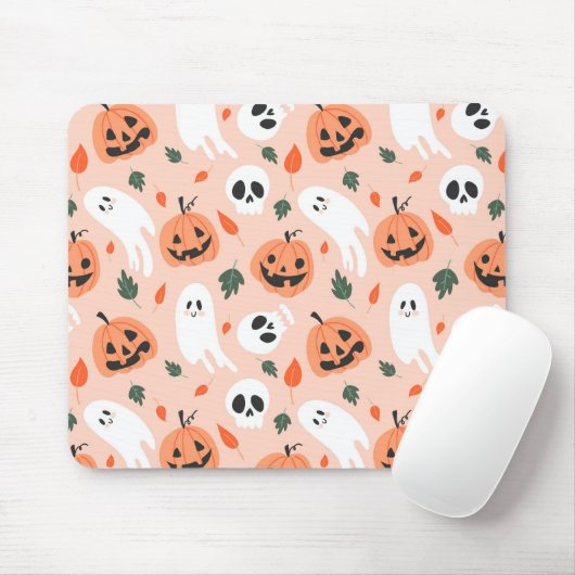 Schattigee Jack-O-Lantern & Ghost Pattern Muismat (Met muis)