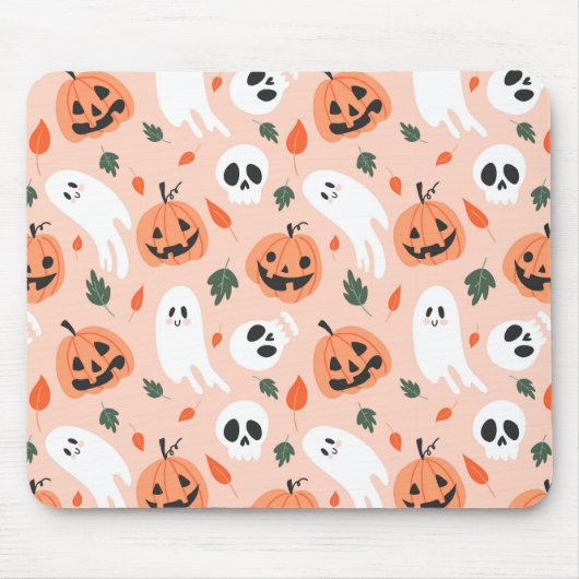 Schattigee Jack-O-Lantern & Ghost Pattern Muismat (Voorkant)