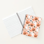 Schattigee Jack-O-Lantern & Ghost Pattern Notitieboek (Binnen)