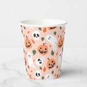 Schattigee Jack-O-Lantern & Ghost Pattern Papieren Bekers (Links)