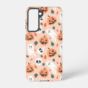 Schattigee Jack-O-Lantern & Ghost Pattern Samsung Galaxy Hoesje