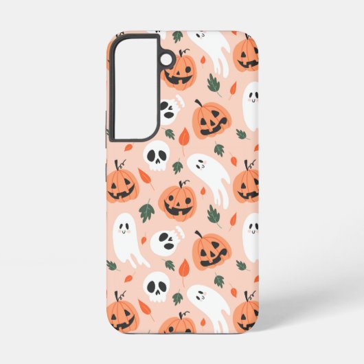 Schattigee Jack-O-Lantern & Ghost Pattern Samsung Galaxy Hoesje (Achterkant)