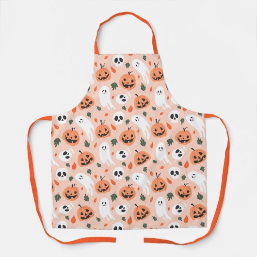 Schattigee Jack-O-Lantern & Ghost Pattern Schort (Voorkant)