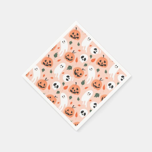 Schattigee Jack-O-Lantern & Ghost Pattern Servet (Hoek)