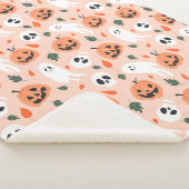 Schattigee Jack-O-Lantern & Ghost Pattern Sherpa Deken (3/4)
