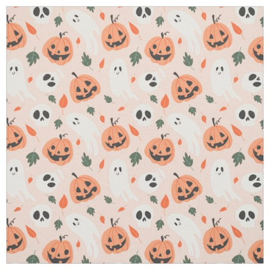 Schattigee Jack-O-Lantern & Ghost Pattern Stof (Swatch)