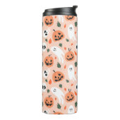Schattigee Jack-O-Lantern & Ghost Pattern Thermosbeker (Gedraaid links)