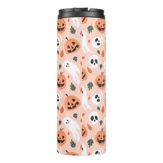 Schattigee Jack-O-Lantern & Ghost Pattern Thermosbeker (Achterkant)