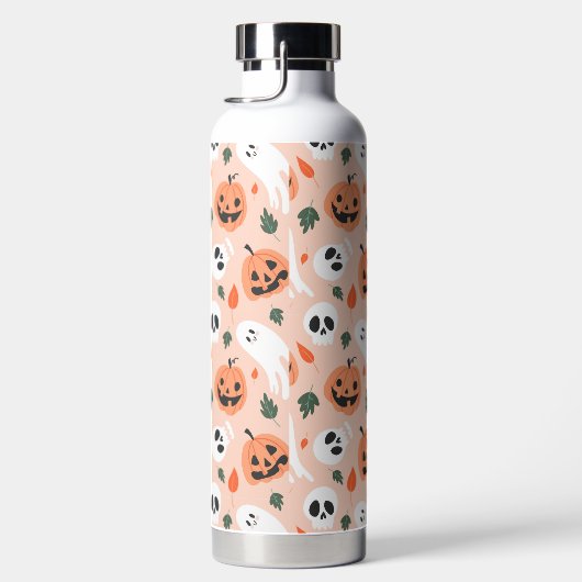 Schattigee Jack-O-Lantern & Ghost Pattern Waterfles (Rechts)
