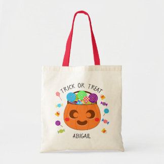 Schattigee Jack o Lantern Halloween Trick or treat Tote Bag