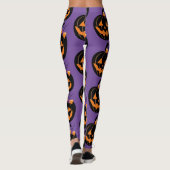 Schattigee Jack O' Lantern Paarse All-Over-Print L Leggings (Achterkant)