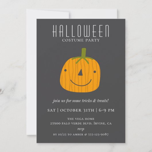 Schattigee Jack O'lantern Halloween Party Kaart (Voorkant)