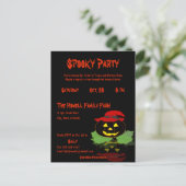 Schattigee Jack O'Lantern kostuum Halloween Party Briefkaart (Staand voorkant)
