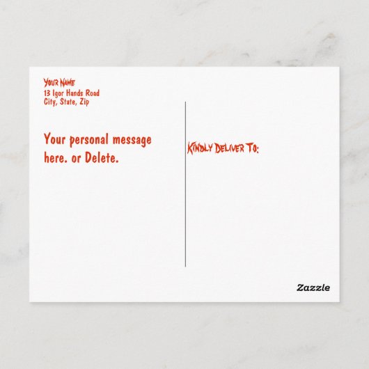 Schattigee Jack O'Lantern kostuum Halloween Party Briefkaart (Achterkant)