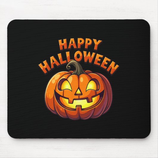 Schattigee Jack O'lantern Pumpkin Happy Halloween Muismat (Voorkant)