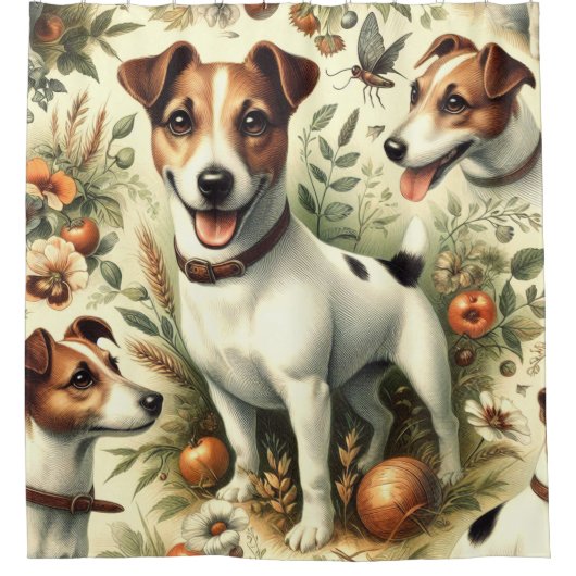 Schattigee  Jack Russell Terrier Douchegordijn (Voorkant)